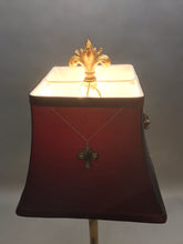 Load image into Gallery viewer, Gold Resin Table Lamp with Maroon Shade (27&quot;)(2 Available)
