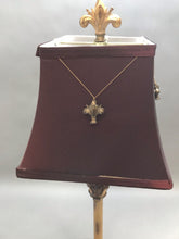 Load image into Gallery viewer, Gold Resin Table Lamp with Maroon Shade (27&quot;)(2 Available)
