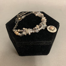 Load image into Gallery viewer, Antiqued Silver Freshwater Pearl Assemblage Bracelet (8&quot;)
