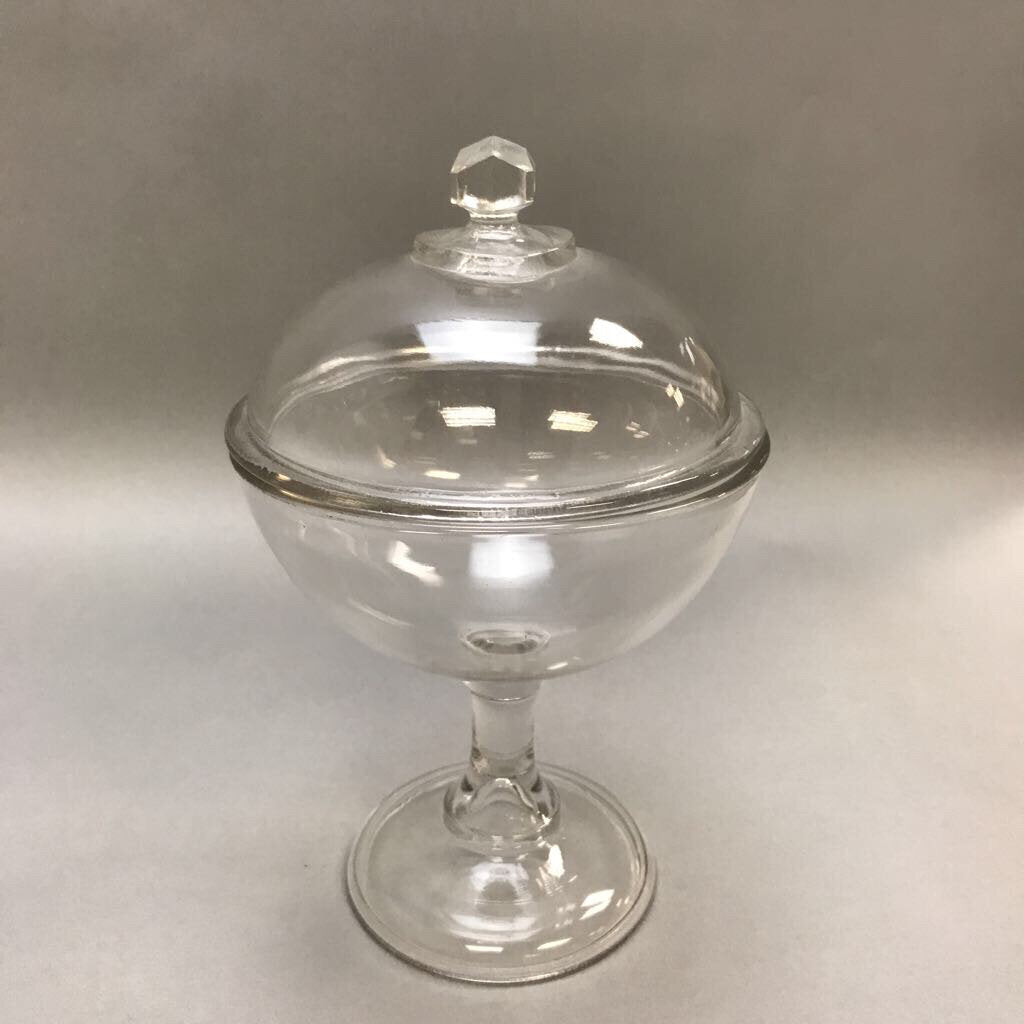 Footed Glass Compote w Lid (10