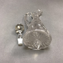 Load image into Gallery viewer, Antique American Brilliant Cut Glass Cruet Notched Handle Star Burst Design (7&quot;)
