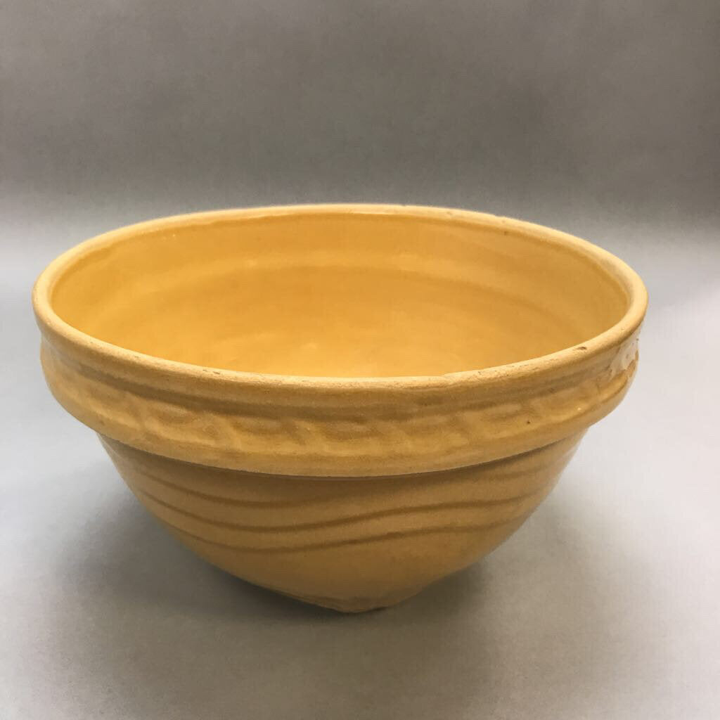 Vintage Pottery Yellow Kitchen Mixing Bowl As Is (9