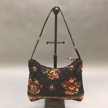 Load image into Gallery viewer, Vera Bradley Brown Floral Quilted Shoulder Purse w/ Zip Pouch (8x10x3&quot;)
