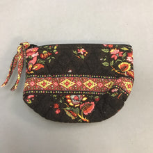 Load image into Gallery viewer, Vera Bradley Brown Floral Quilted Shoulder Purse w/ Zip Pouch (8x10x3&quot;)
