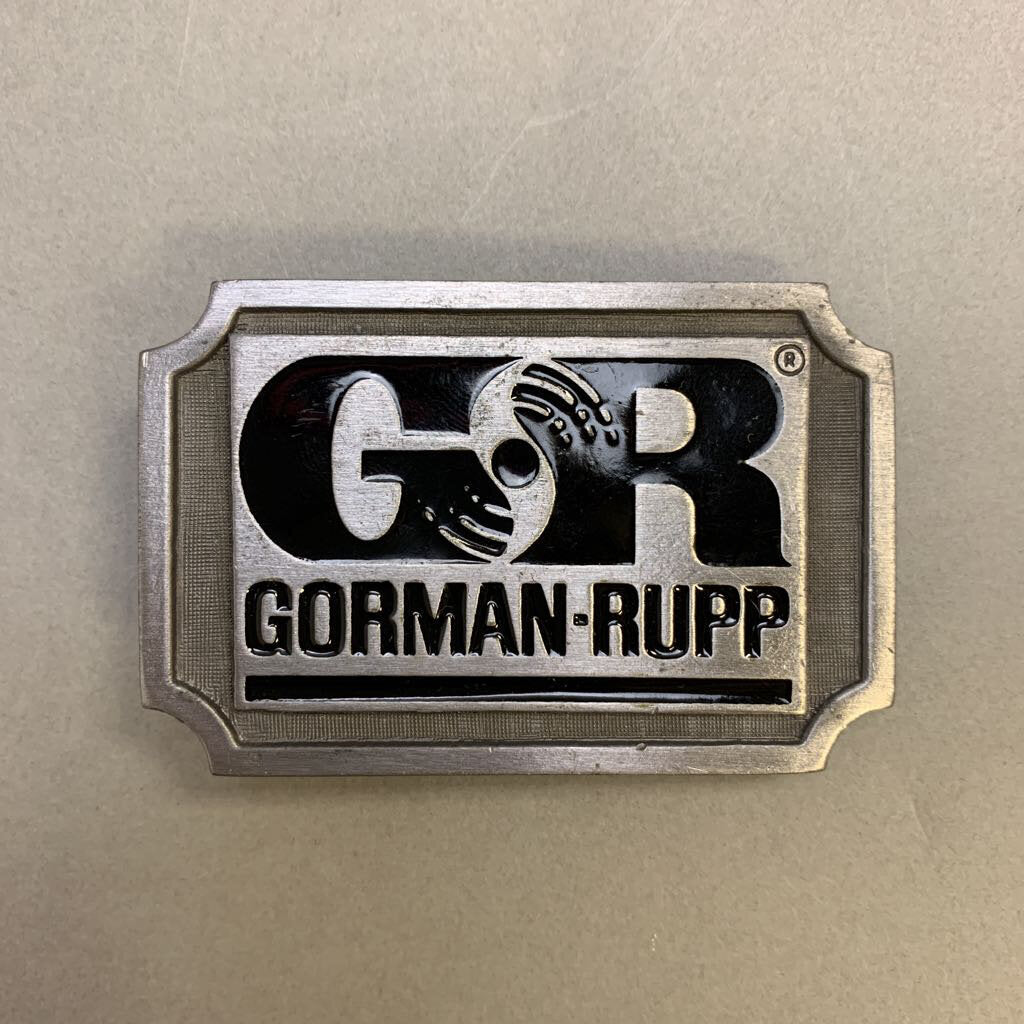 GR Gorman-Rupp Pewter Belt Buckle (3