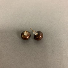 Load image into Gallery viewer, 14K Gold Brown Pearl Earrings
