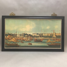 Load image into Gallery viewer, Black Framed &quot;Harbor &amp; River Scene&quot; Print (19x33)
