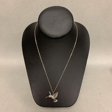 Load image into Gallery viewer, Pewter Hummingbird Pendant on 18&quot; Chain
