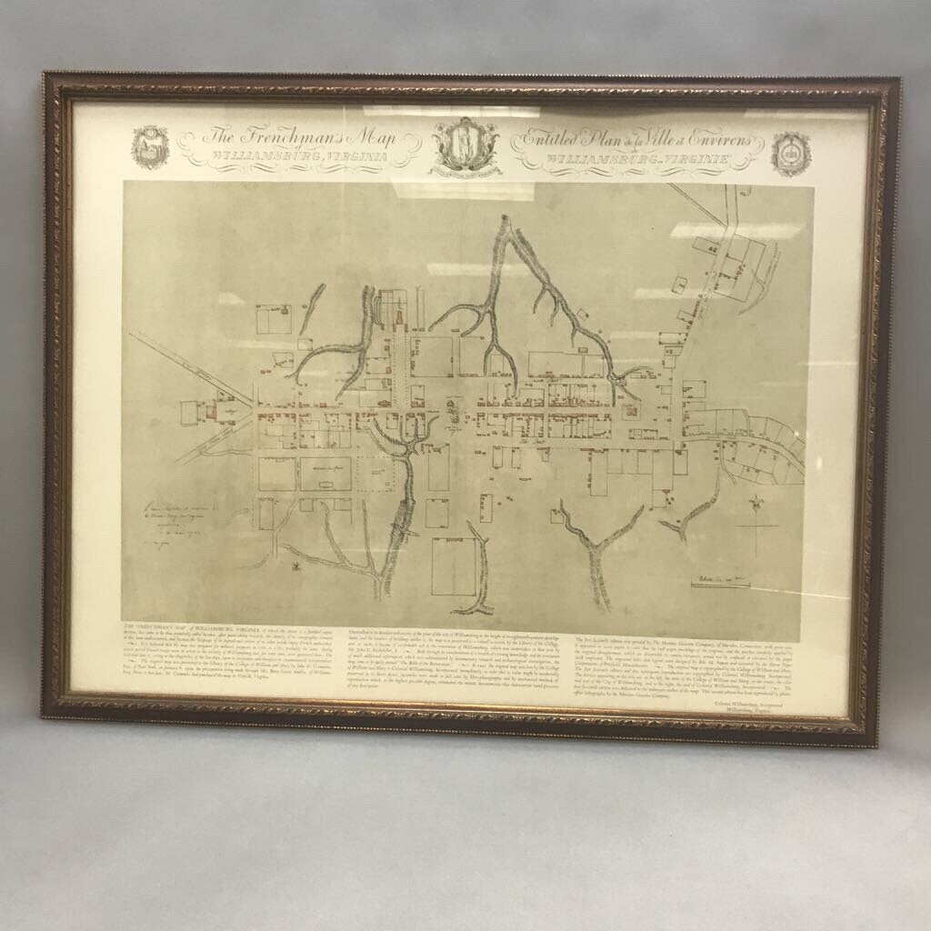 Gold Framed Frenchman's Map Print (24x31)
