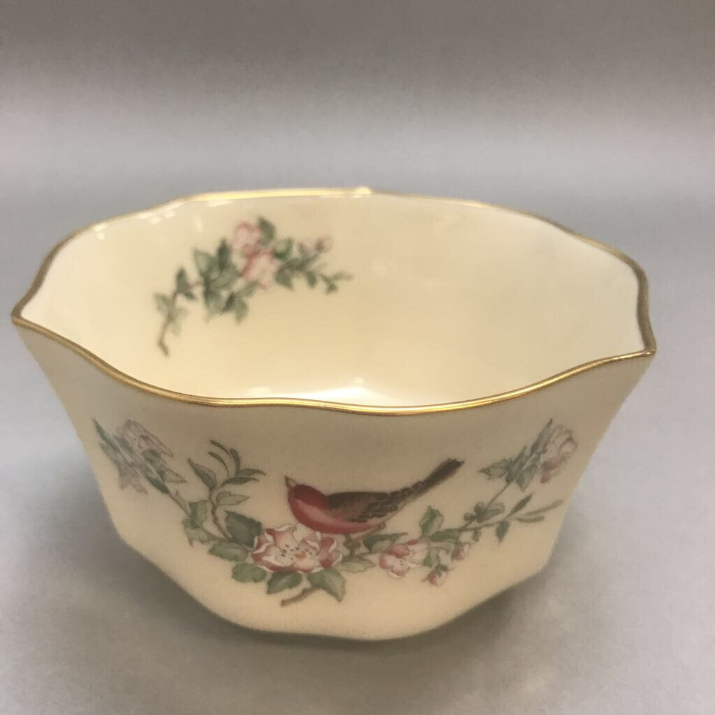 Vintage Lenox Serenade Bowl Bird Flower 24K Gold Trim & Trinket Dish (3x5)(2 Available)