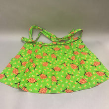 Load image into Gallery viewer, Vintage 1960s Green w Flower Turtles Apron (15.5&quot;L)
