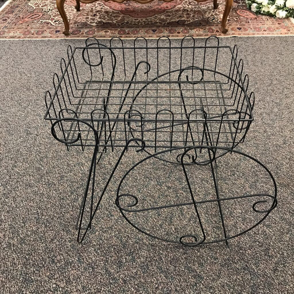 Metal Plant Stand / Faux Cart (29x32x20)