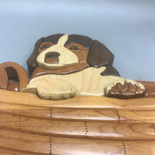 Load image into Gallery viewer, Puppy Dog In Basket Wooden Hand Crafted Wall Art (12x13x1)
