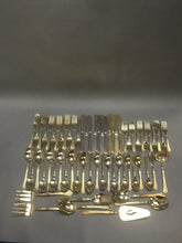 Load image into Gallery viewer, Set of 65 Gold Finish Stainless Steel Flatware 9 Place Settings
