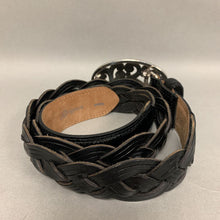 Load image into Gallery viewer, Brighton Braided Leather Belt w/ Silver Cutout Buckle sz 38 (As-Is)
