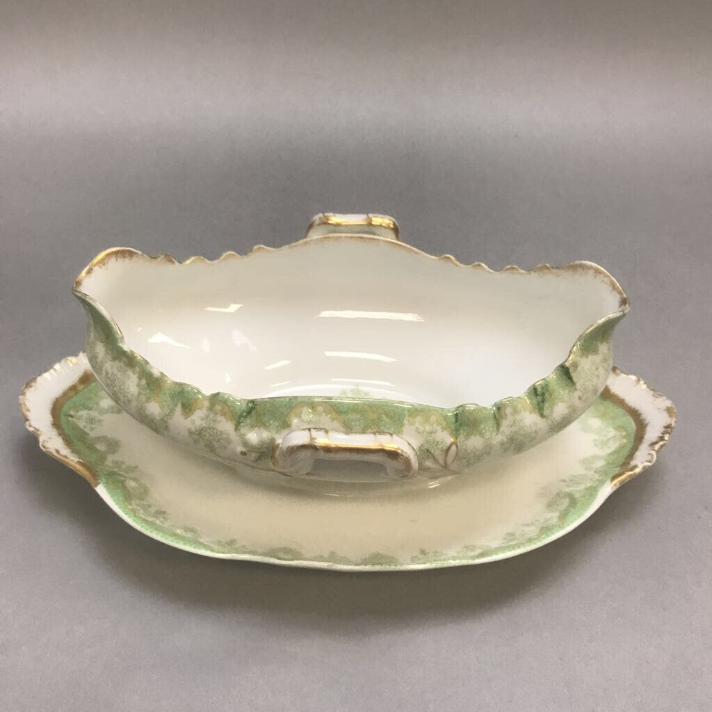 Gravy Boat with Non Detachable Tray by Theodore Haviland Limoge