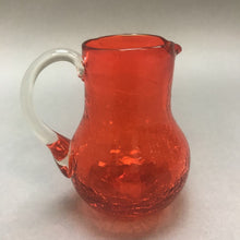 Load image into Gallery viewer, Red Crackle Glass Wide Mouth Pitcher (3&quot;)

