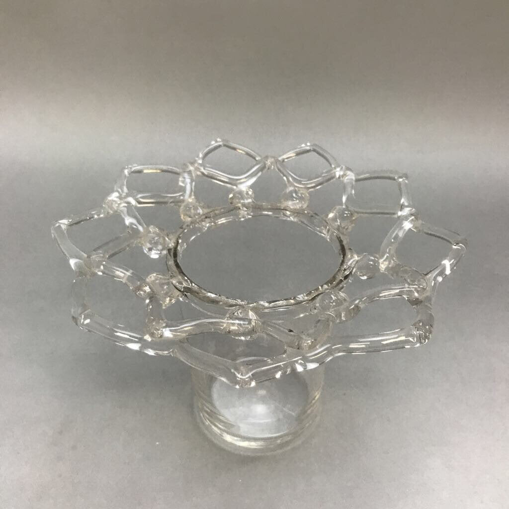 Blown Art Glass Lattice Edge Vase (5