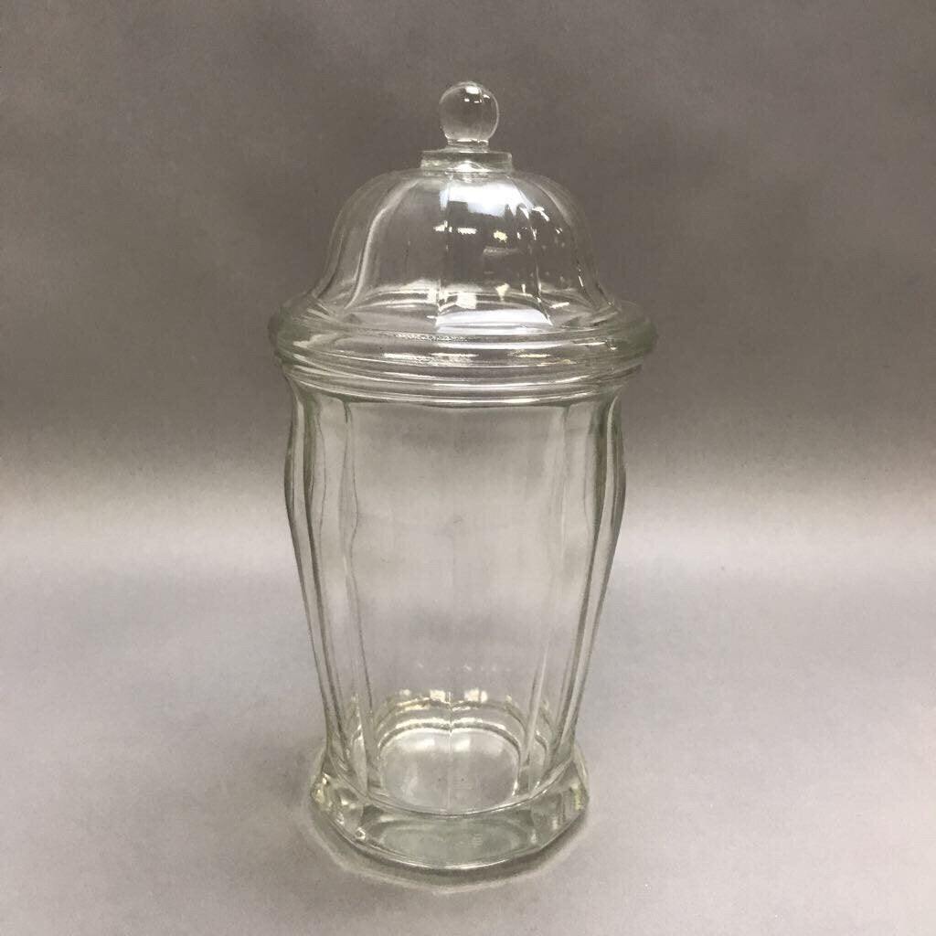 Vintage Apothecary Clear Glass Heavy Jar Dome Lid Candy Cookies Treats (10