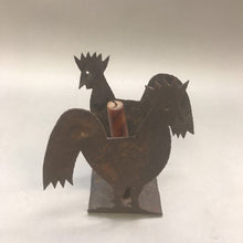 Load image into Gallery viewer, Cut Metal / Tin Rooster Candle Holder (6&quot;)
