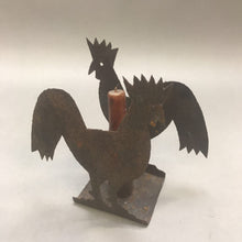 Load image into Gallery viewer, Cut Metal / Tin Rooster Candle Holder (6&quot;)
