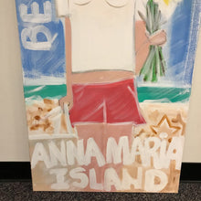 Load image into Gallery viewer, Emerson Quillin Acrylic on Canvas - Lady w/ Flowers on Beach; Anna Maria Island (48x24)
