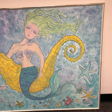 Load image into Gallery viewer, Midge Pippel Canvas Art Print - Mermaid on Seahorse (37x49)
