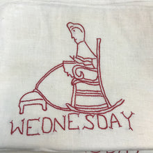 Load image into Gallery viewer, Vintage Set of 8 Embroidered Day of Week Tea Towel
