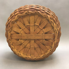 Load image into Gallery viewer, Vintage Round Double Bottom Wicker Basket with Bentwood Handle (11&quot;)
