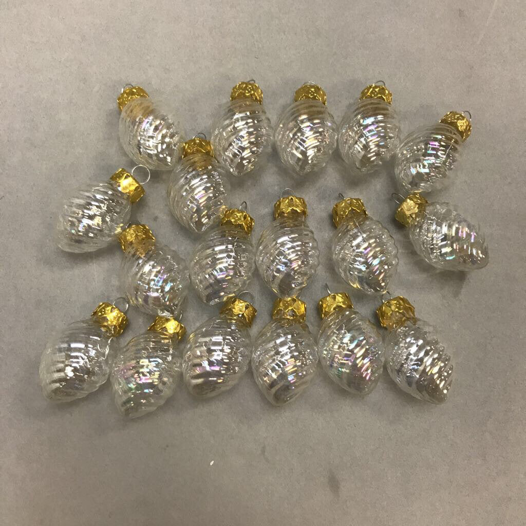 Vintage Clear Glass Christmas Ornaments (38 Pieces)