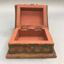 Load image into Gallery viewer, Vintage Rustic Trinket Treasure Box with Hinged Lid &amp; Brass Accents (3x5x4)
