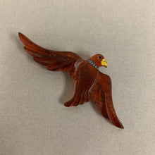 Load image into Gallery viewer, Vintage Amber Bakelite Eagle Bird Brooch Pin (3.5&quot;)
