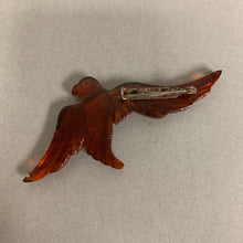 Load image into Gallery viewer, Vintage Amber Bakelite Eagle Bird Brooch Pin (3.5&quot;)
