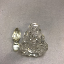 Load image into Gallery viewer, Vintage LE Smith Beaded Medallion Clear Glass Perfume Bottle (3.5&quot;)
