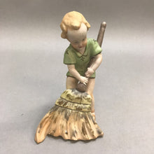 Load image into Gallery viewer, 1950’s Ardalt Japan Figurine Boy Sweeping Porcelain #6427A (6.5&quot;)
