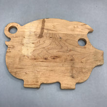 Load image into Gallery viewer, Wooden Pig Shaped Cutting Board Farmhouse Kitchen Chopping Rustic (13x9)
