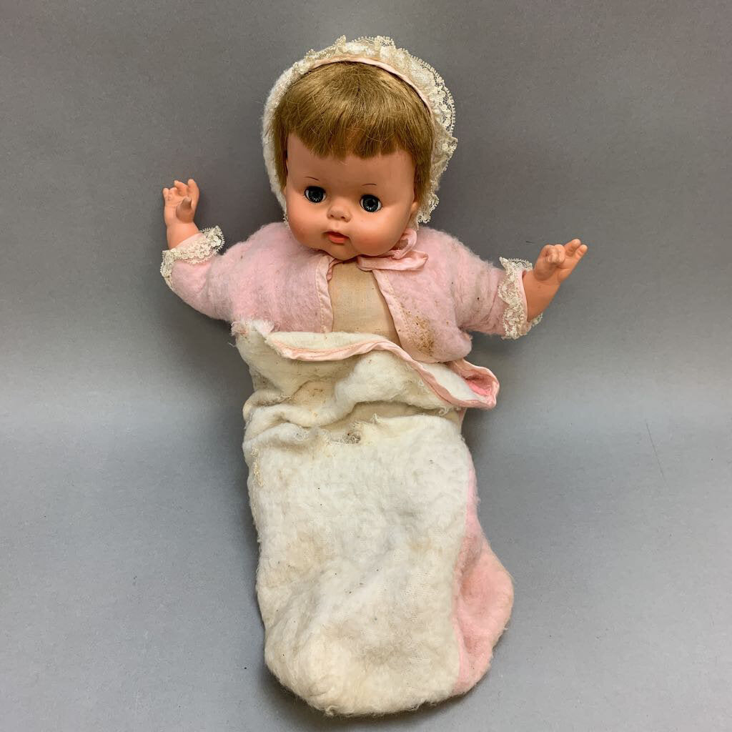 Vintage Horseman Dolls 1964 Baby Doll in Pink & White Outfit (16