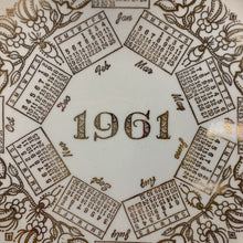 Load image into Gallery viewer, Vintage 1960 Calendar Gold Trim Decorative Plate (10&quot;)
