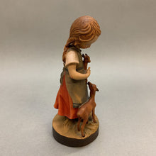 Load image into Gallery viewer, Dolfi Hand Painted Carved Wood Girl Figure (6&quot;)
