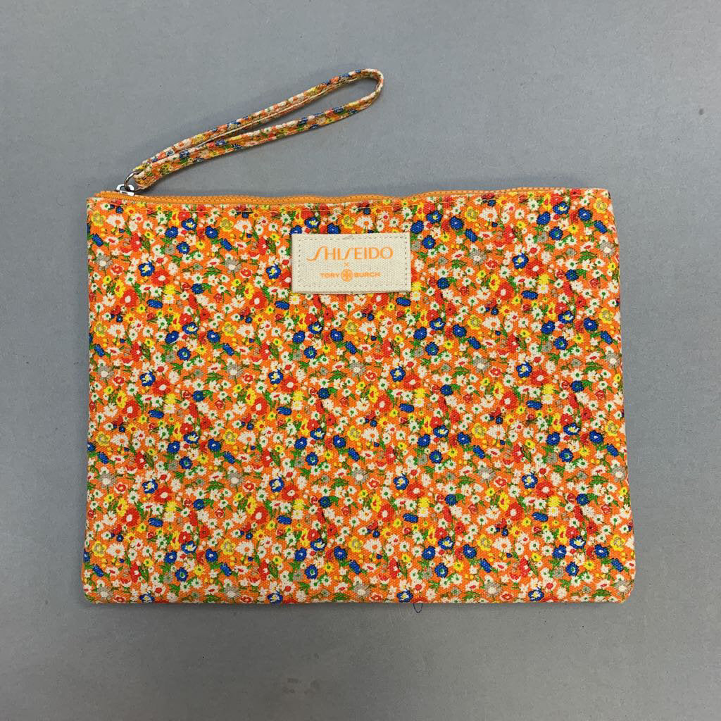 Shiseido x Tory Burch Orange Floral Zip Bag (8x10