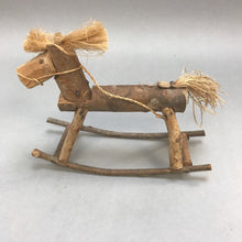Load image into Gallery viewer, Vintage Wooden Handmade Primitive Rocking Horse Figurine (8&quot;)
