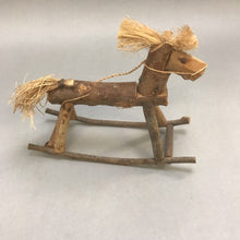 Load image into Gallery viewer, Vintage Wooden Handmade Primitive Rocking Horse Figurine (8&quot;)
