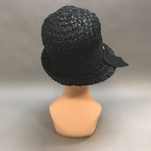 Load image into Gallery viewer, Vintage Black Straw Women&#39;s Hat
