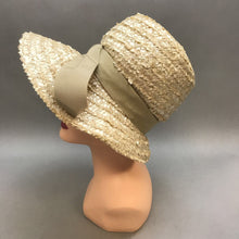Load image into Gallery viewer, Vintage Carson Pirie Scotts Floppy Brim Tan Straw Hat
