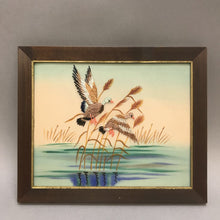 Load image into Gallery viewer, Vintage Enesco Exclusive Framed Silk Embroidered Picture Ducks (11.50&quot; x 9.50&quot;)
