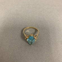 Load image into Gallery viewer, 14K Gold Aquamarine Diamond Ring sz 8 (3.7g)
