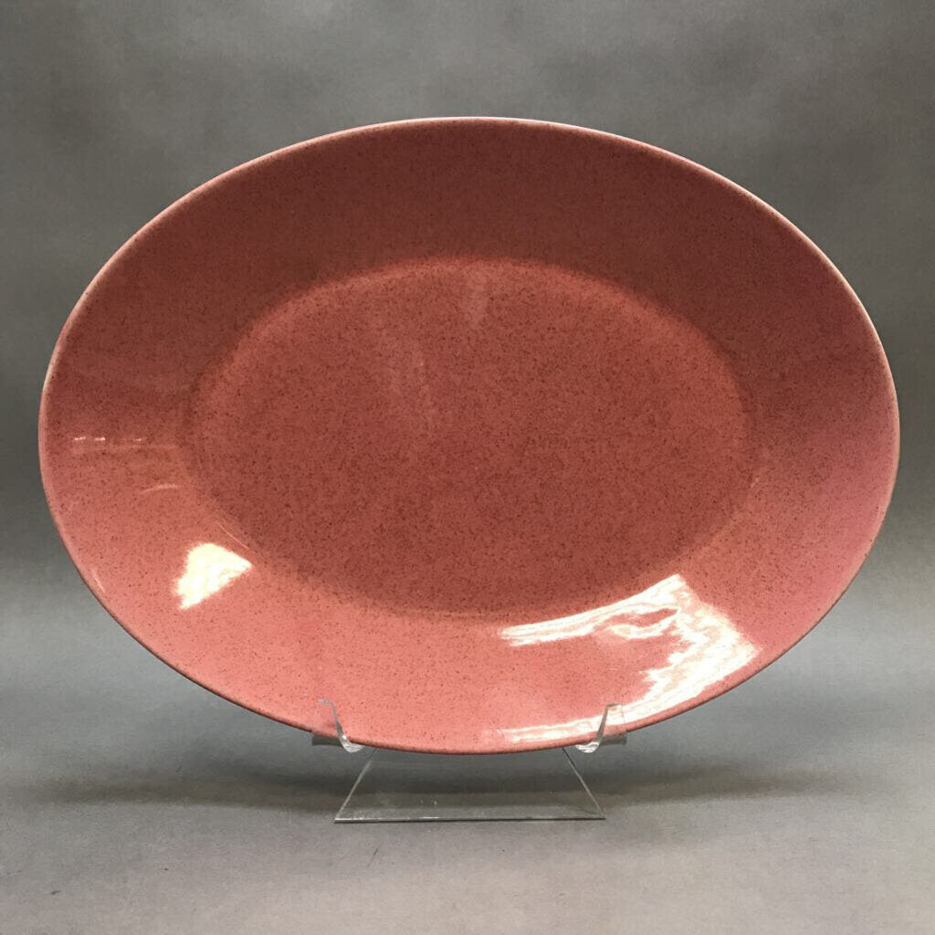 Pink Speckled Serving Platter (13x9.5)