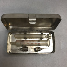 Load image into Gallery viewer, Vintage Medical Set Metal Box Glass Syringe &amp; Needles (1x3x1.5)
