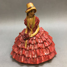 Load image into Gallery viewer, Vintage Chalkware Figurine - Lady in Red Dress (6&quot;)
