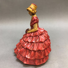 Load image into Gallery viewer, Vintage Chalkware Figurine - Lady in Red Dress (6&quot;)
